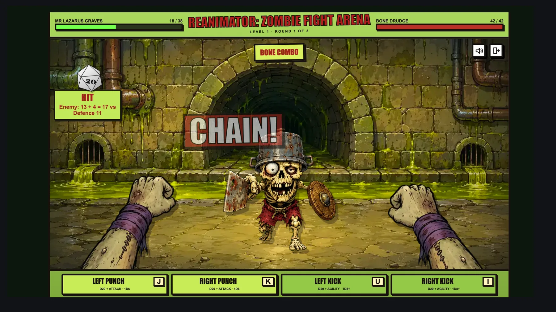 Skeleton arena gameplay screenshot