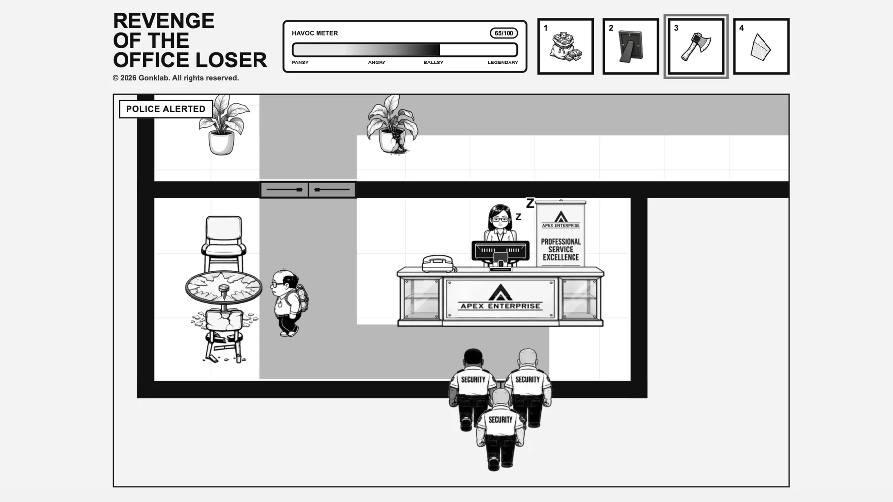 Reception and security gameplay screenshot